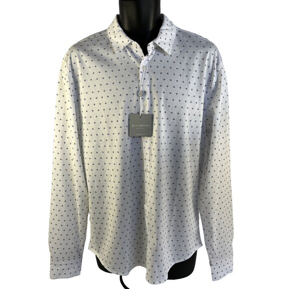 New Mens Hickey Freeman Long Sleeve Button Up Shirt Size Medium White NWT - Picture 7 of 8